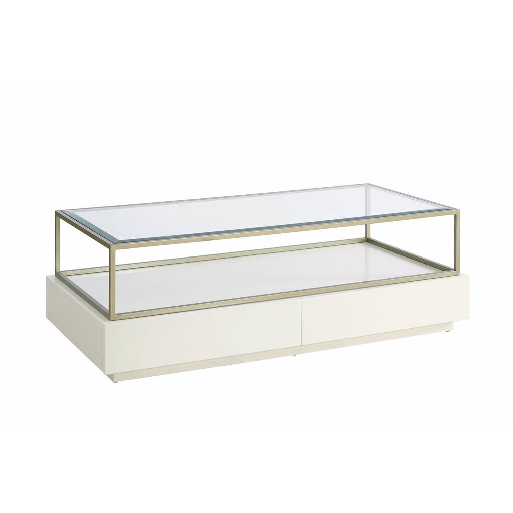 Hemming Glam White Rectangular 2-drawer Coffee Table