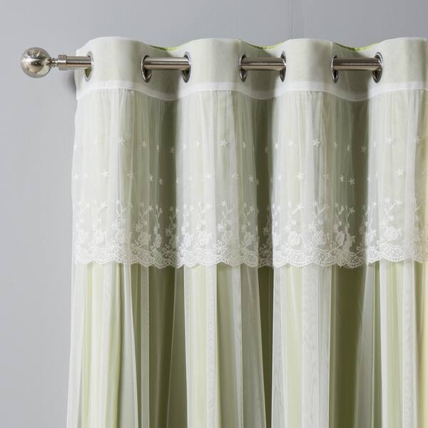 Shop Aurora Home Tulle Sheer With Attached Valance And Solid