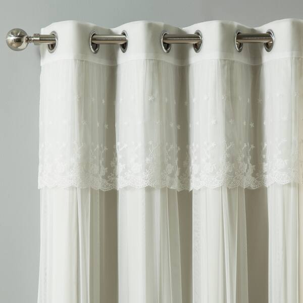 Shop Aurora Home Tulle Sheer With Attached Valance And Solid