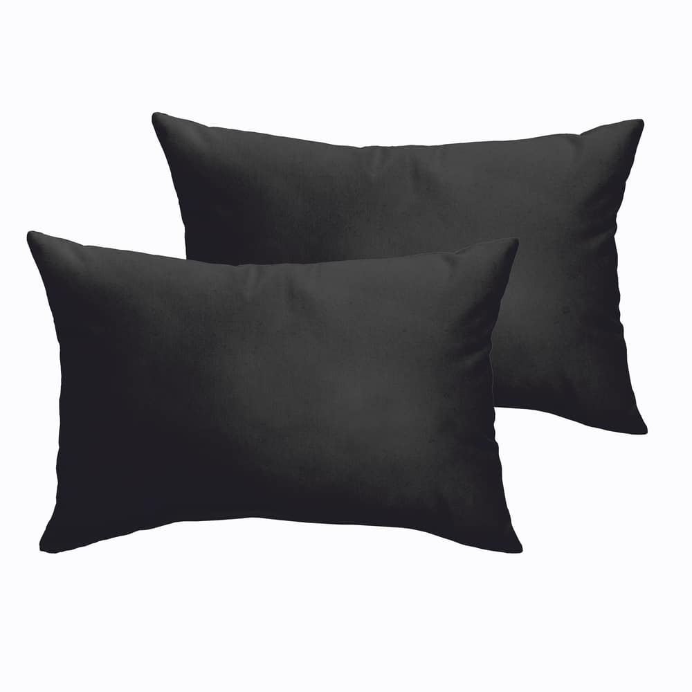 Sloane Black Indoor/ Outdoor 13 in x 20 in Lumbar Pillow Set