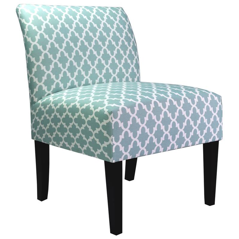 SAMANTHA Fulton Solid Wood Ikat Accent Chair by MJL Furniture Designs - Blue