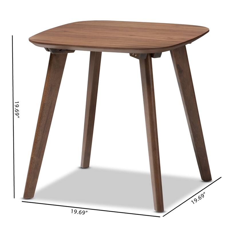 Baxton Studio Mid-Century Walnut Finish Brown Wood End Table