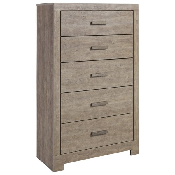 slide 2 of 9, Signature Design by Ashley Balnain Grey 5-drawer Chest