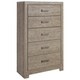 preview thumbnail 1 of 7, Signature Design by Ashley Balnain Grey 5-drawer Chest