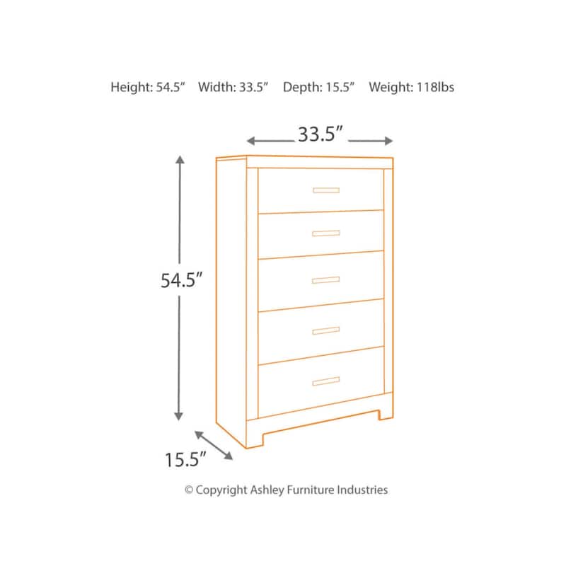 Signature Design by Ashley Balnain Grey 5-drawer Chest