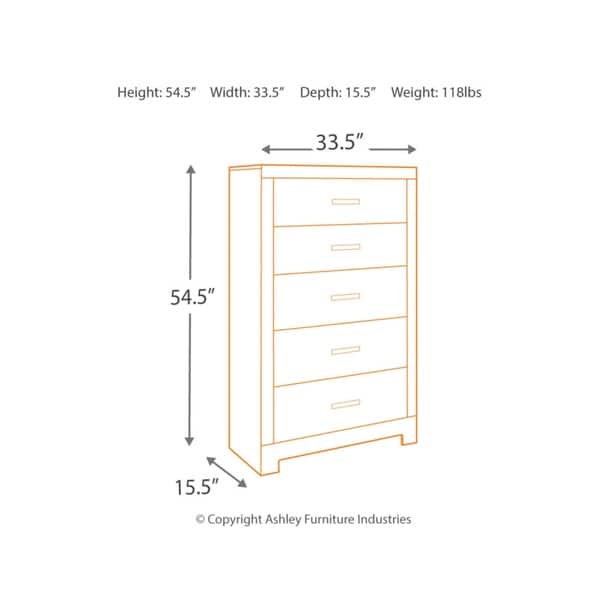 Signature Design by Ashley Balnain Grey 5-drawer Chest