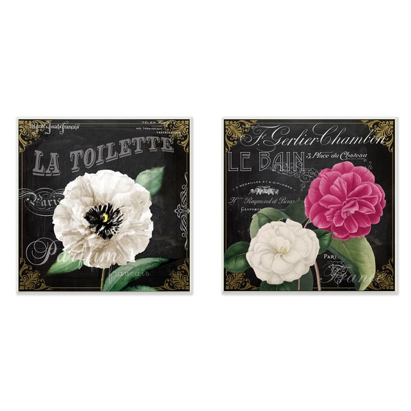 'La Toilette Carnations Parisienne' 2-piece Wall Plaque Art Set
