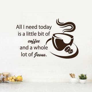 Love of Coffee Wall Decal cup mug sticker kitchen decor java heart quote mural 
