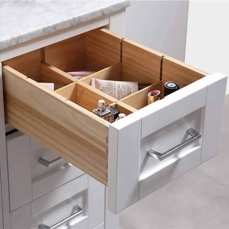 Tahoe 36 Vanity in White with White Carrera Top and Mirror