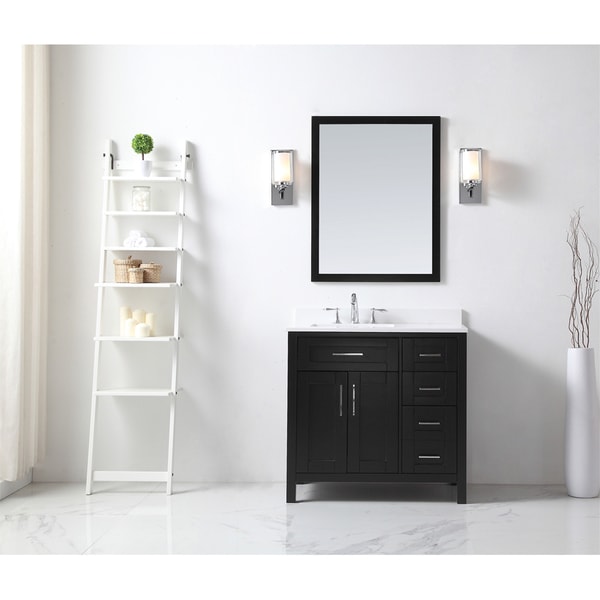 Ove Tahoe 36 X 21 Inch Vanity In Espresso With White Quartz Ove Tahoe 36 X 21 Inch Vanity In Espresso With White Quartz Top And