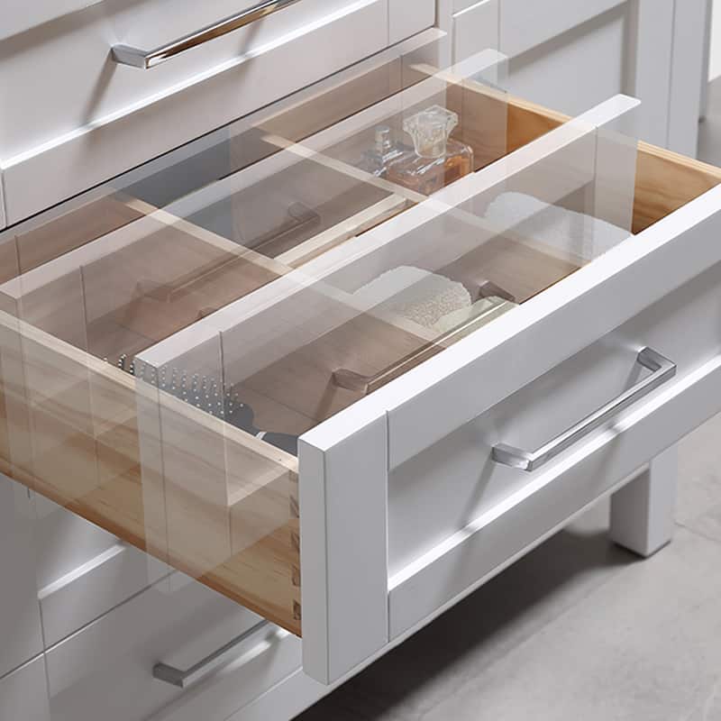 Tahoe 48in Vanity in White with White Carrera Marble Top and Mirror