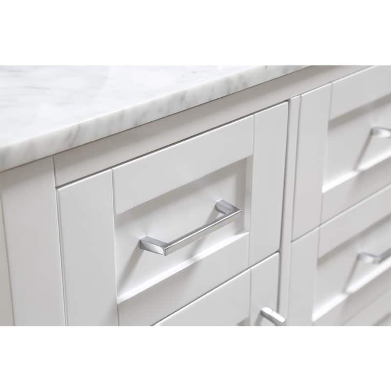 Tahoe 48in Vanity in White with White Carrera Marble Top and Mirror
