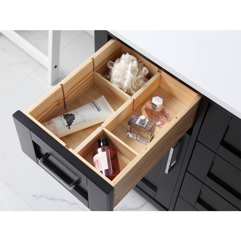 Tahoe 48in. Vanity in Espresso with White Cultured Top and Mirror