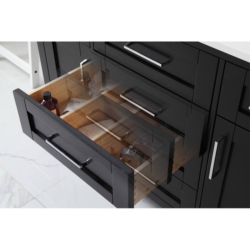 Tahoe 48in. Vanity in Espresso with White Cultured Top and Mirror