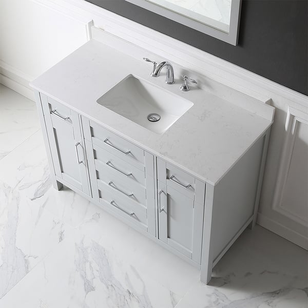 Shop Tahoe 48in Vanity In Dove Grey With White Cultured Marble
