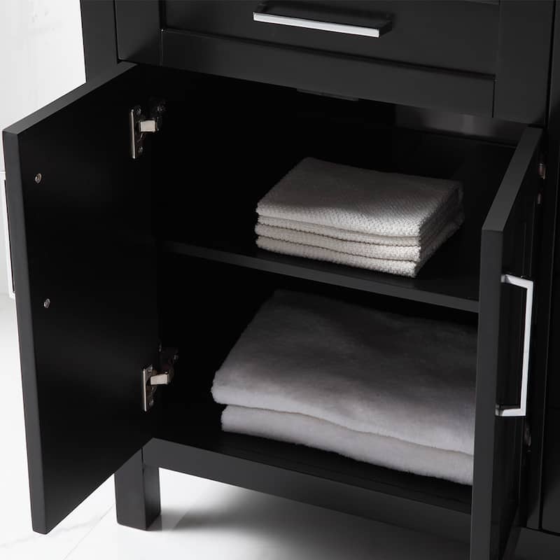 Tahoe 60 in. W Double Sink Vanity in Espresso with Cultured Marble Vanity Top in White with White Basin and Mirrors