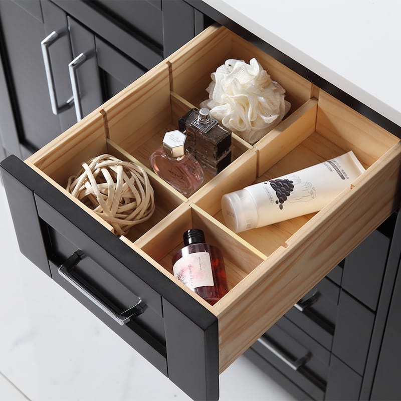 Tahoe 60 in. W Double Sink Vanity in Espresso with Cultured Marble Vanity Top in White with White Basin and Mirrors