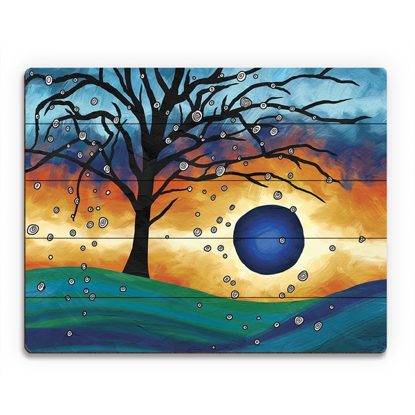 'Edge Of The Sunset Alpha' Wood Wall Art Print