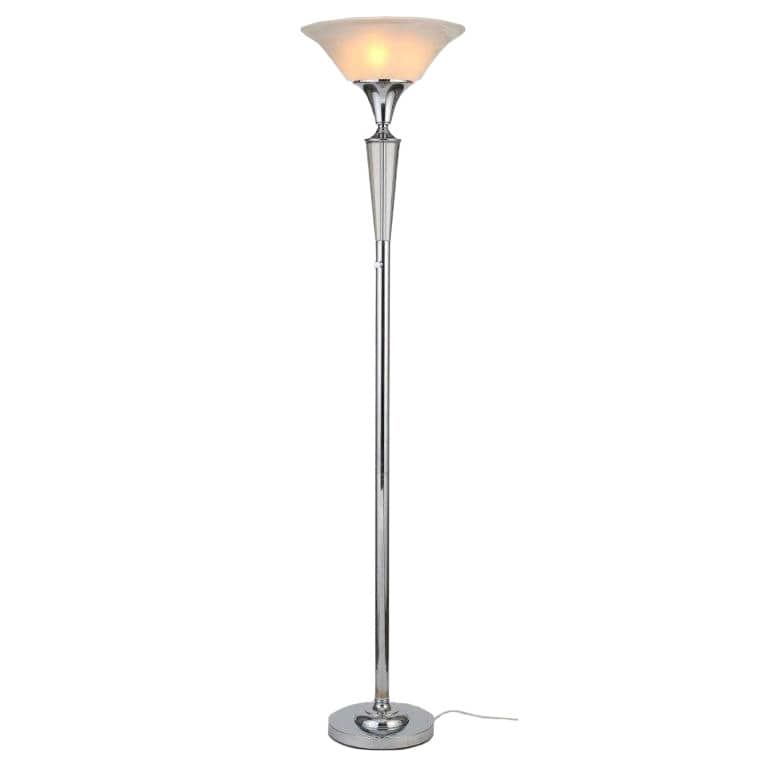 Artiva USA Crystal Suite Collection 70"H Modern Chrome 3-Light LED Crystal Torchiere Floor Lamp with Dimmer