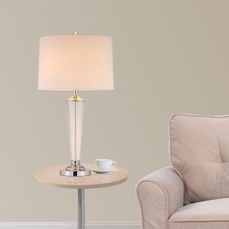 Artiva USA Crystal Suite Collection 33"H Modern Chrome 2-Light LED Crystal Table Lamp with Dimmer