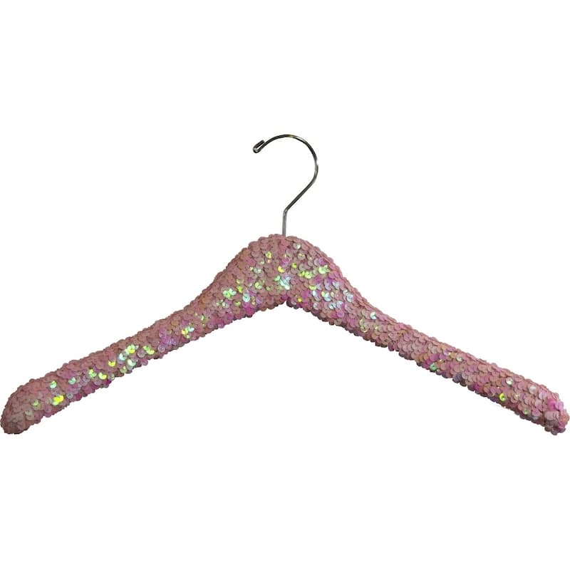 Pink Sequined Wooden Display Hanger