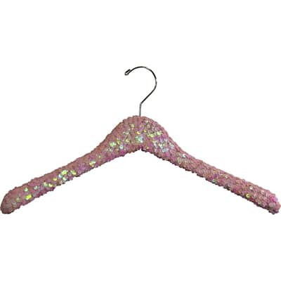 Pink Sequined Wooden Display Hanger
