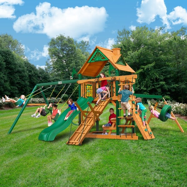 Gorilla Playsets Frontier Cedar Swing Set with Timber Shield Posts