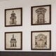 preview thumbnail 3 of 1, Set of 4 European Architectural Prints in Golden Bronze Finish Frame