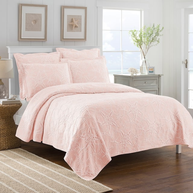 LaMont Home Calypso Collection Cotton Matelasse Coverlet Overstock
