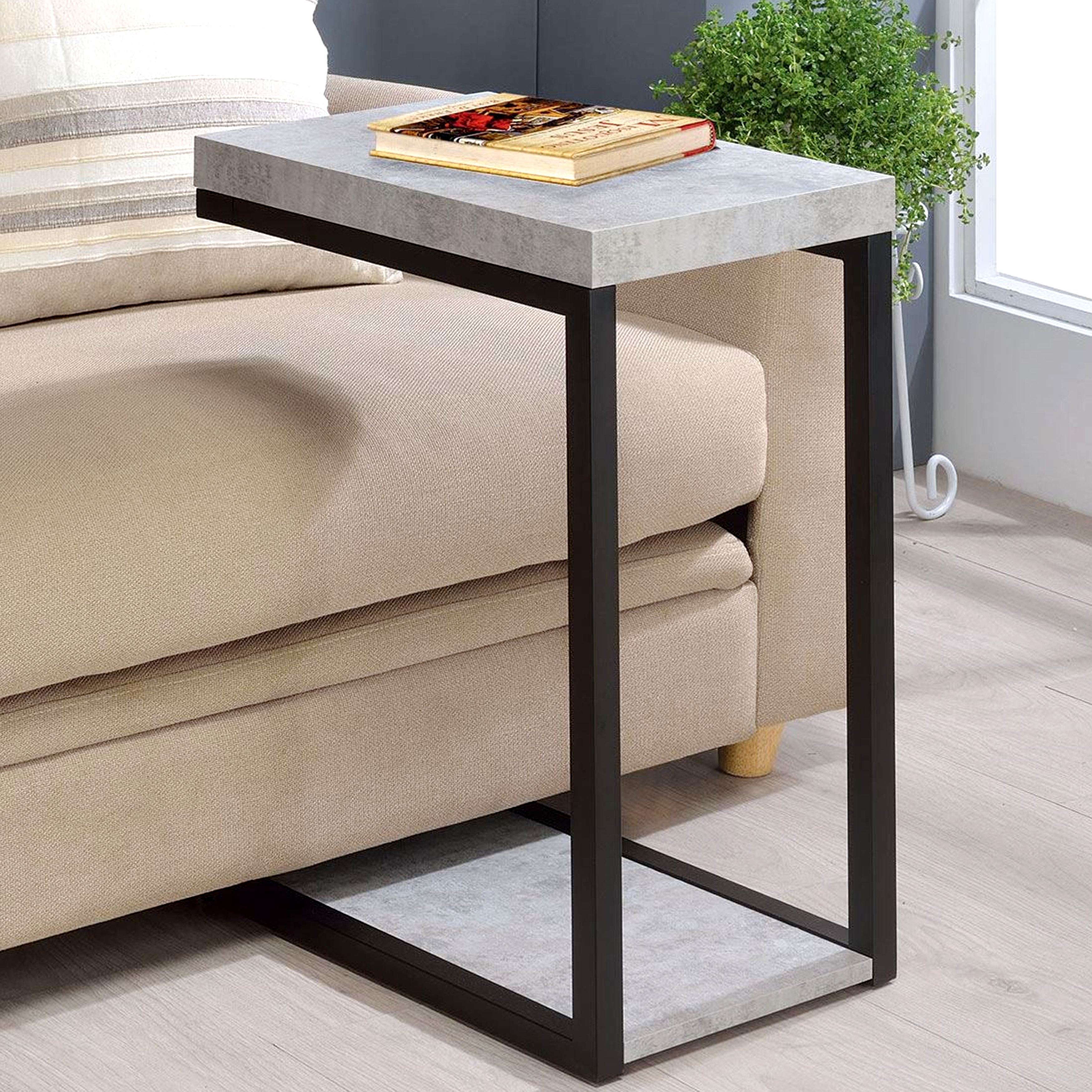 Cement Design Accent Side Snack Table Cement Design Accent Side Snack Table