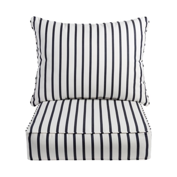 Sawyer Sunbrella Lido Indigo Indoor/ Outdoor Chair Cushion and ... Sawyer Sunbrella Lido Indigo Indoor/ Outdoor Chair Cushion and ...
