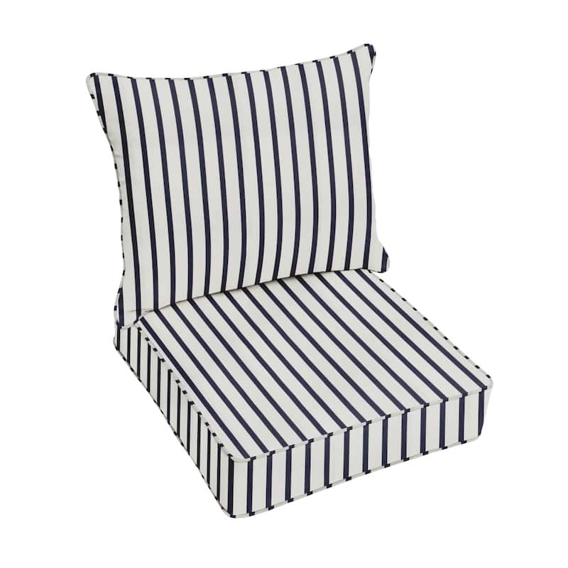Sunbrella Lido Indigo Indoor/ Outdoor Chair Cushion and Pillow Set