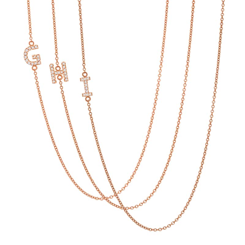 Auriya 14k Gold 1/10ct TDW Initial Diamond Necklace (H-I, I1-I2) - Rose - G
