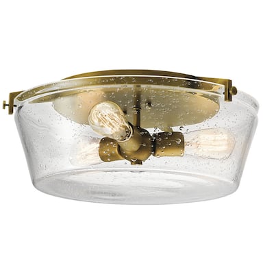 Kichler Lighting Alton Collection 3-light Natural Brass Flush Mount