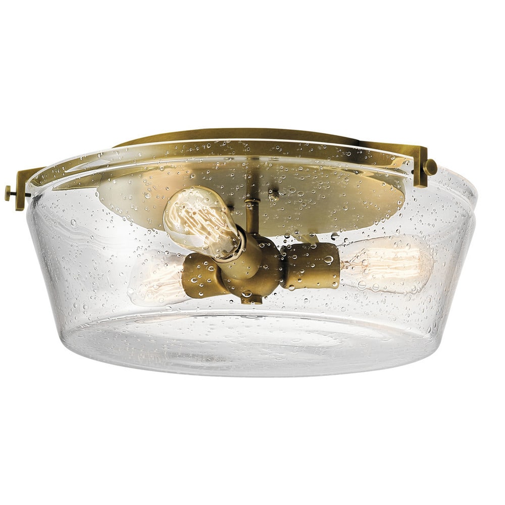 Kichler Lighting Alton Collection 3-light Natural Brass Flush Mount