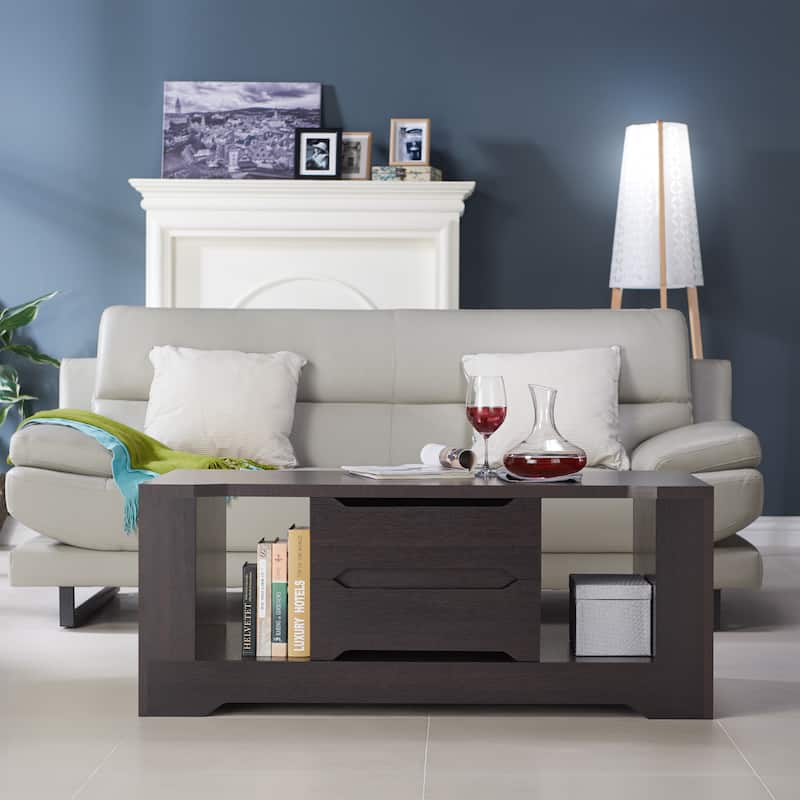 Halin Modern Espresso 47-inch 2-Shelf Coffee Table by Furniture of America