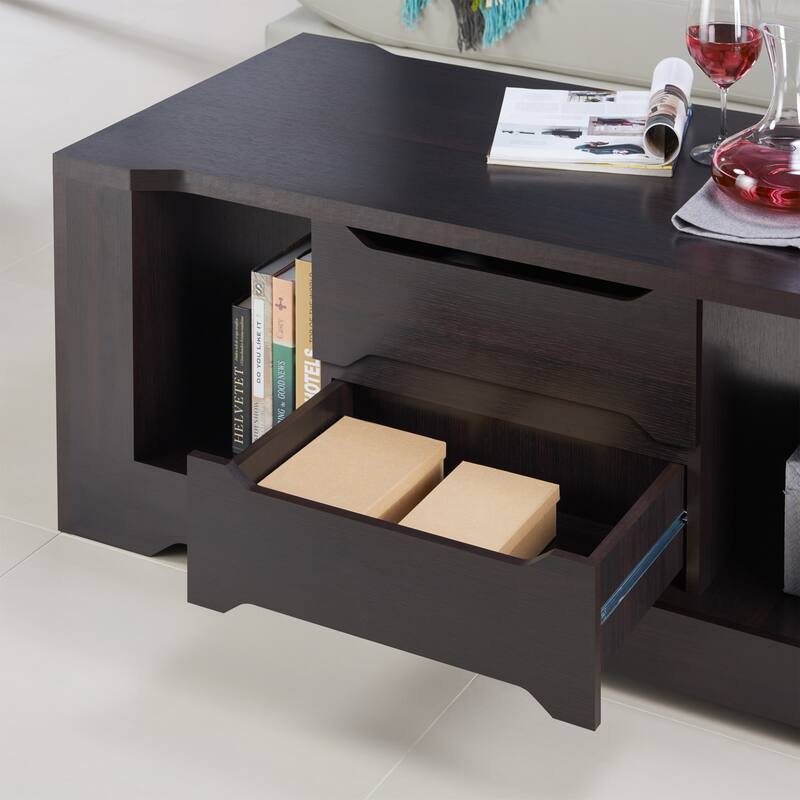 Halin Modern Espresso 47-inch 2-Shelf Coffee Table by Furniture of America