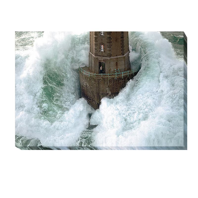 Jean Guichard 'Phares dans la Tempete' Canvas Giclee Art - Multi