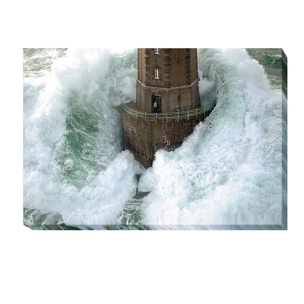 Jean Guichard 'Phares dans la Tempete' Canvas Giclee Art - Multi