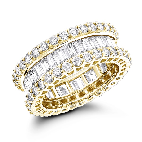 Luxurman 14K Gold Diamond Eternity Band 5.72ct