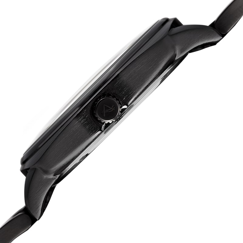 August Steiner Men's Classic Easy-to-Read Stainless Steel Black Bracelet Watch