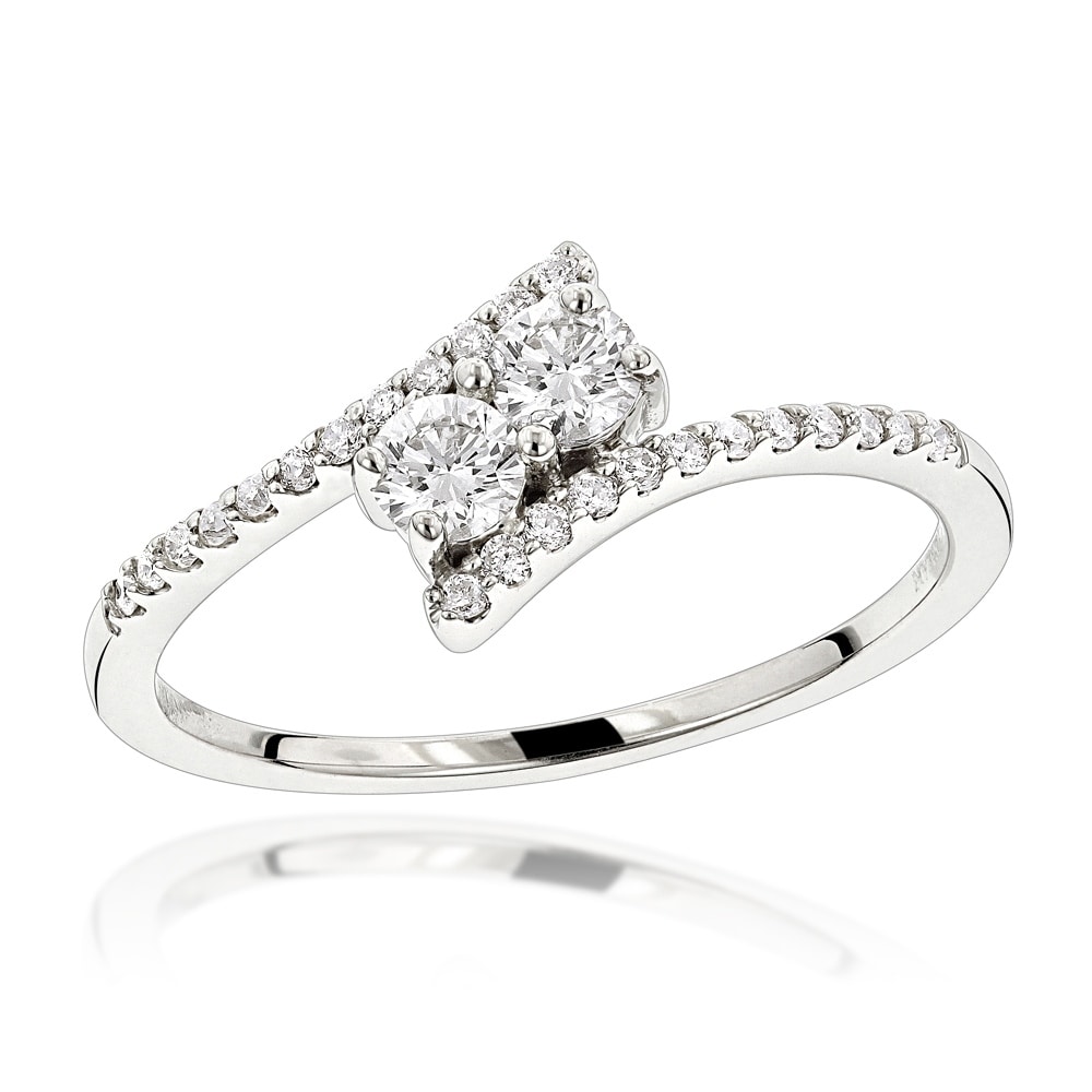 Stone Diamond Ladies Ring 0.4ct Love 