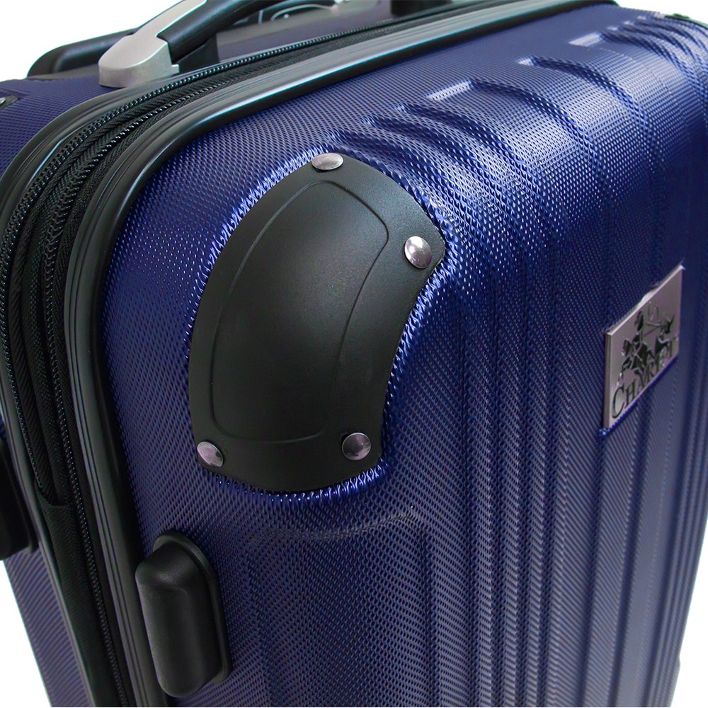 One Size Chariot Monet 3-piece Hardside Expandable Lightweight Spinner Luggage Set-Navy