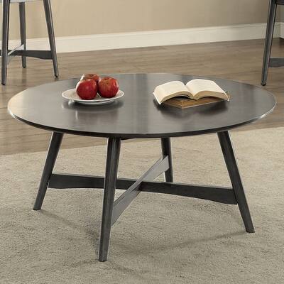 Furniture of America Maji Mid-century Modern Brown Round Coffee Table
