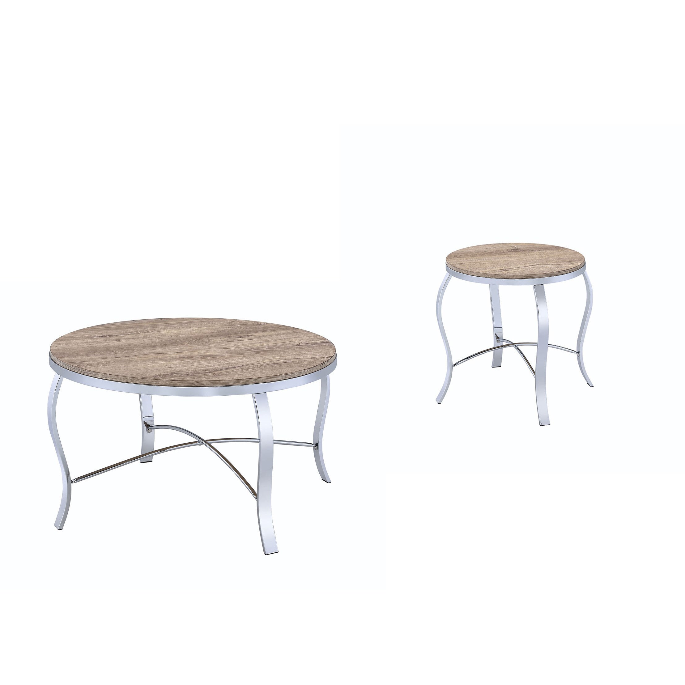 Acme Furniture Malai Brown Wood And Metal End Tables (set Of 3)