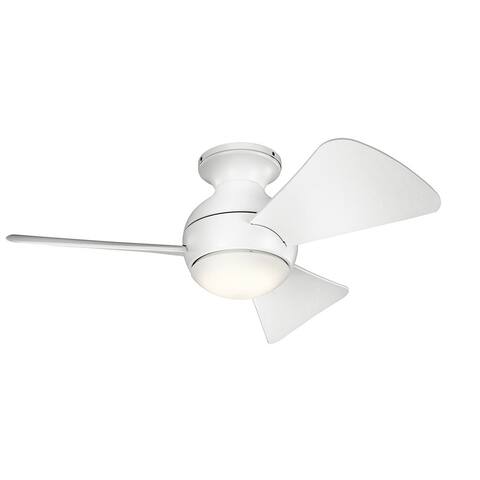 Kichler Lighting Sola Collection 34-inch Matte White LED Ceiling Fan