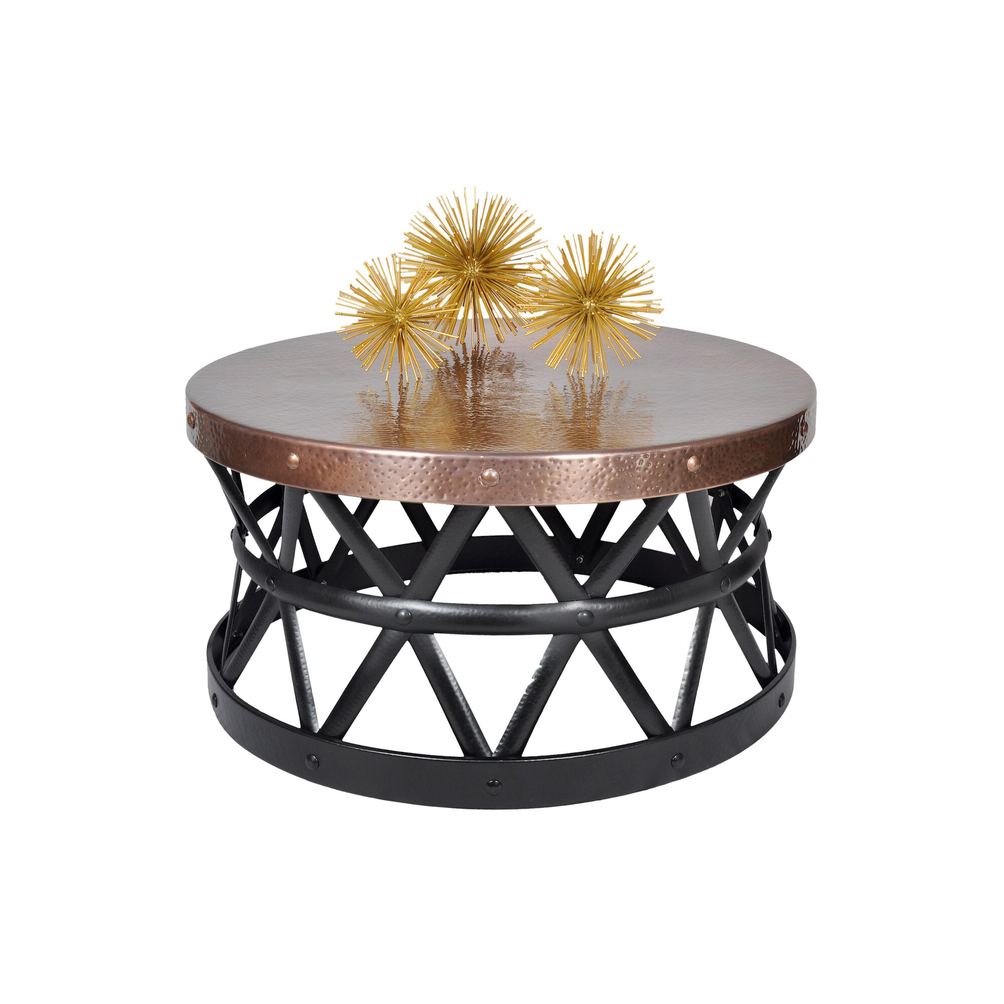 Contemporary Round Hammered Copper Coffee Table 14294426 Hammered Copper Coffee Table