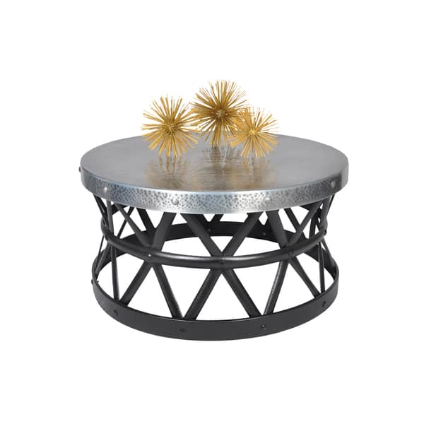 Contemporary Round Hammered Copper Coffee Table 14294426 Hammered Copper Coffee Table