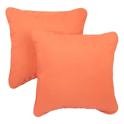 Sawyer Sunbrella Canvas Melon Indoor/ Outdoor 20 inch Corded Pillow Set