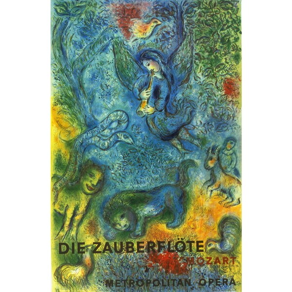 Marc Chagall 'The Magic Flute (Die Zauberflote) -1973' Poster Wall Art